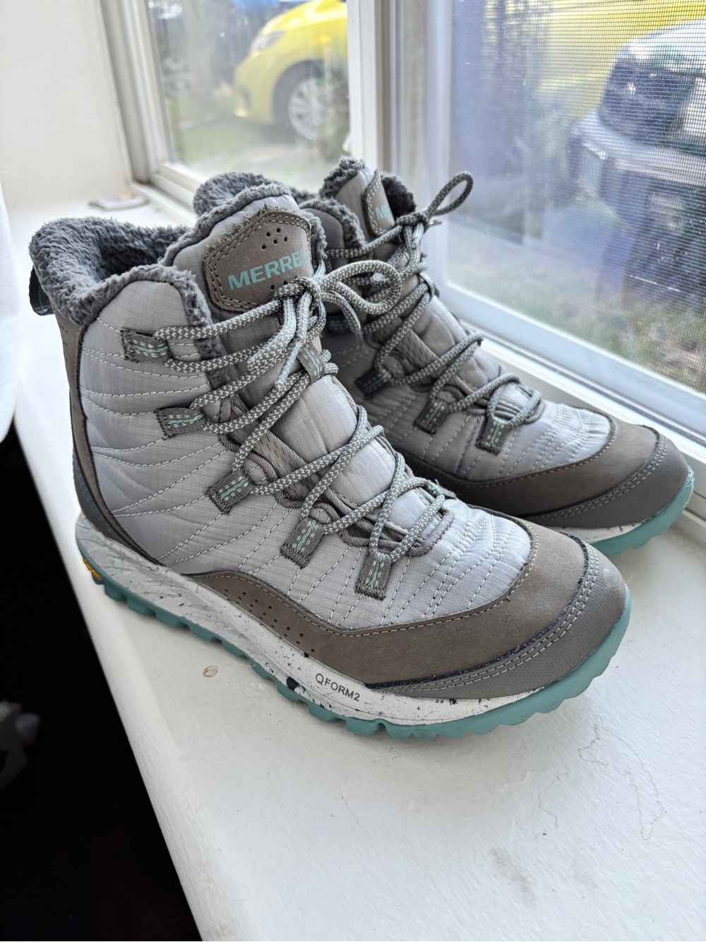Merrell Women's Gray and Teal Athletic Hiking Boots